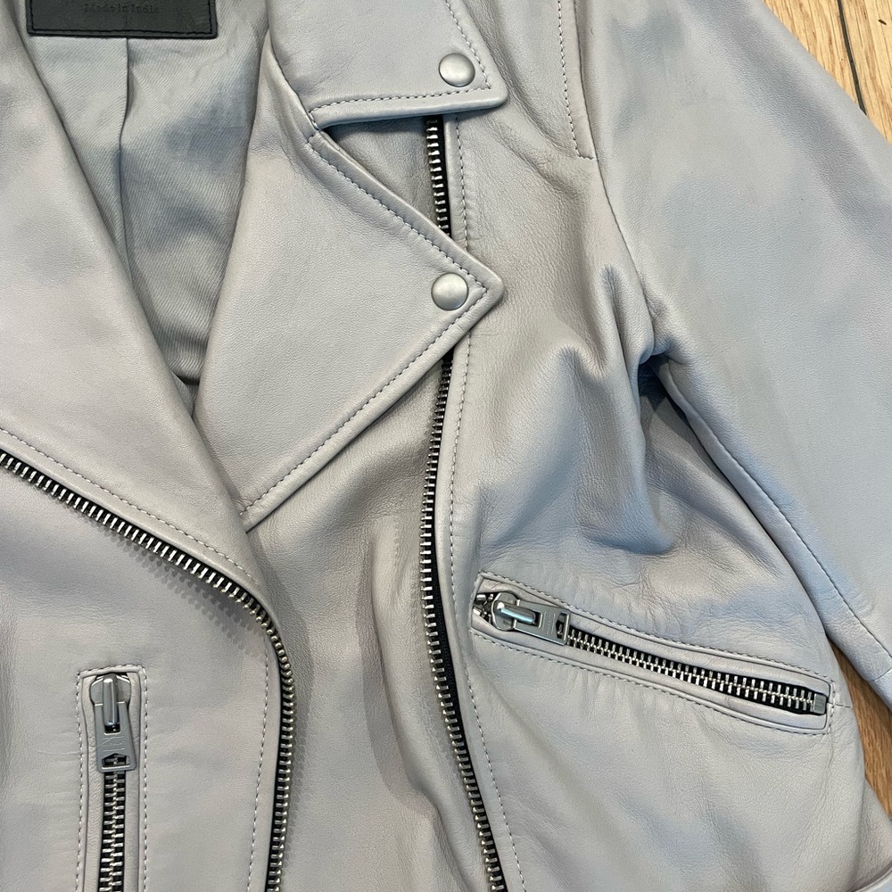 Grey All Saints Leather jacket - Picture 3 of 6